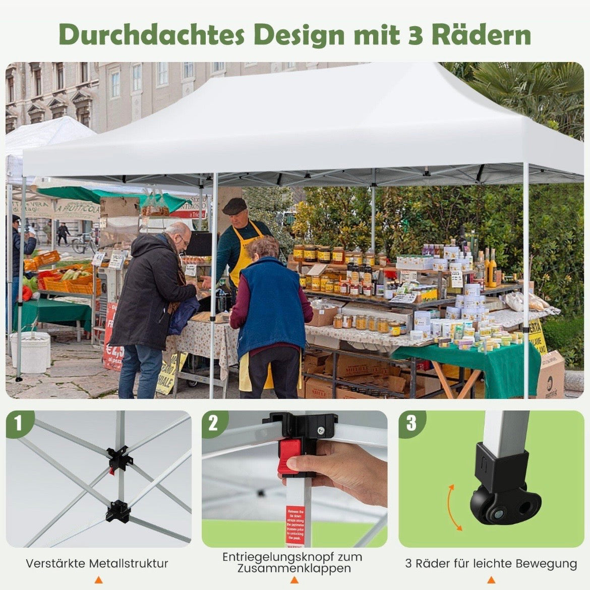3х6m Faltpavillon Wasserdicht Outdoor Pavillon Garten