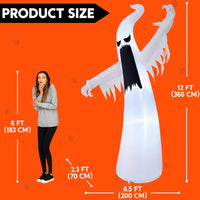 LED Halloween Geist 3,6m Aufblasbar Gartendeko Deko Halloween