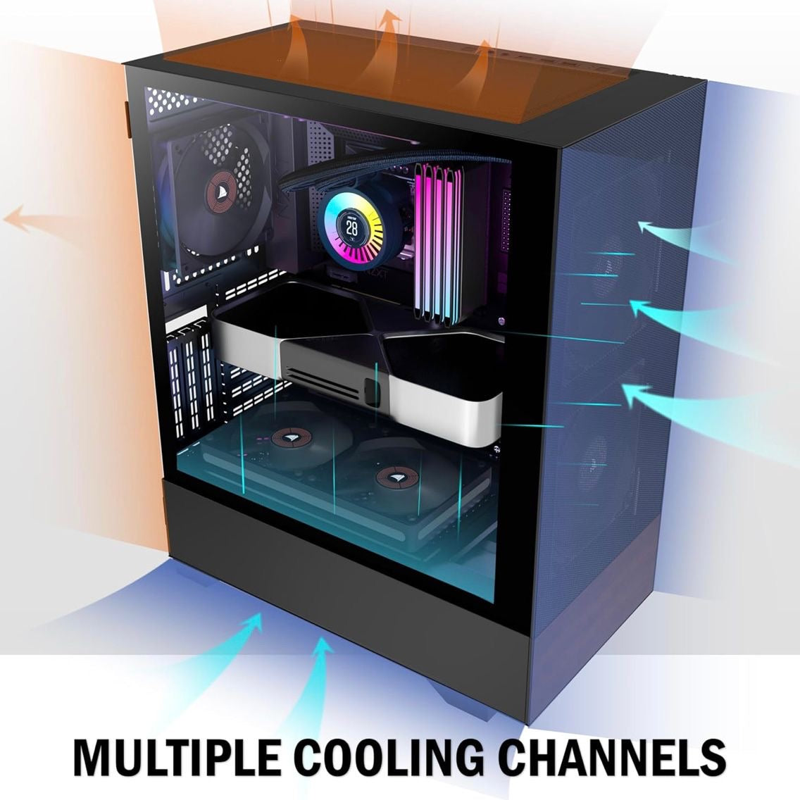 H3 ATX Gaming PC Gehäuse Temperglas Computer