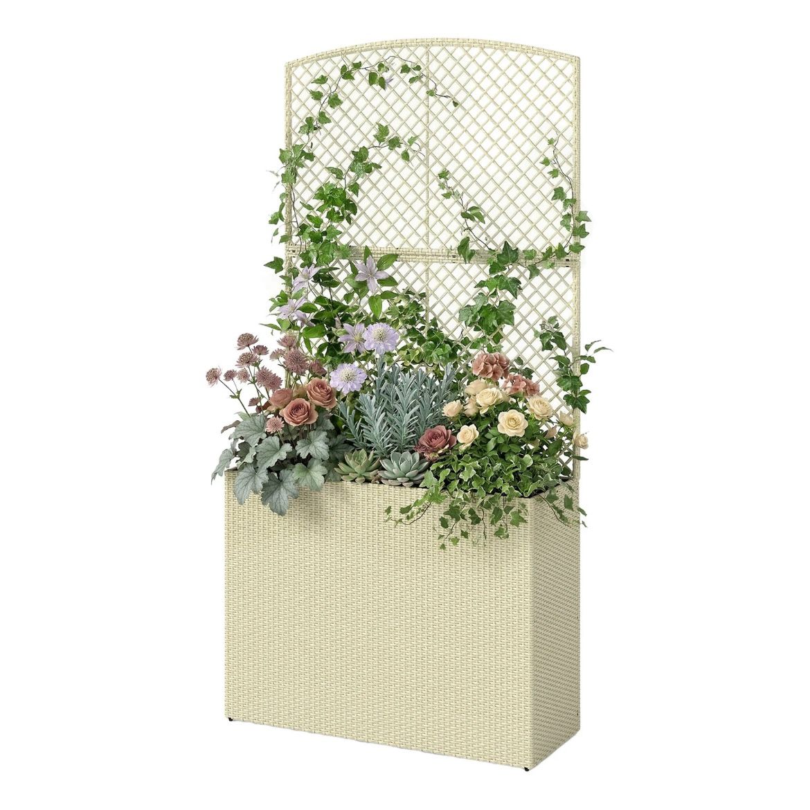 Hochbeet Rattan Optik Pflanzkasten Pflanzbeet Gartenbeet Gartenpflege
