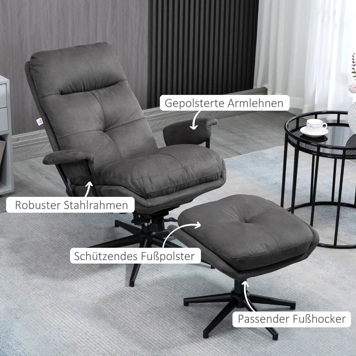 Relaxsessel Hocker Drehbarer Fuß
