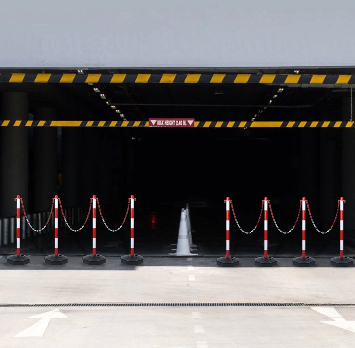 4x Absperrpfosten Kettenpfosten Parkplatz Absperrkette