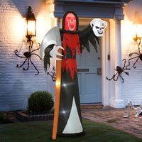 Halloween Aufblasbarer Sensenmann Dekoration 370cm LED Skelett