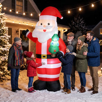 Aufblasbarer Weihnachtsmann 243cm LED-Beleuchtung Weihnachtsdeko Außen Innen