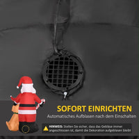 Aufblasbarer LED Weihnachtsmann Hund Weihnachtsdeko 157cm Außendeko