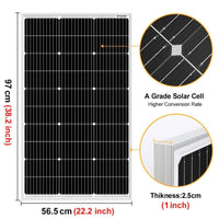 200W 12V Solarpanel Set Monokristallin Laderegler Kabel
