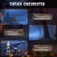 Halloween Skelett-Figur Dekoration Beweglich Leuchtende Augen Sound