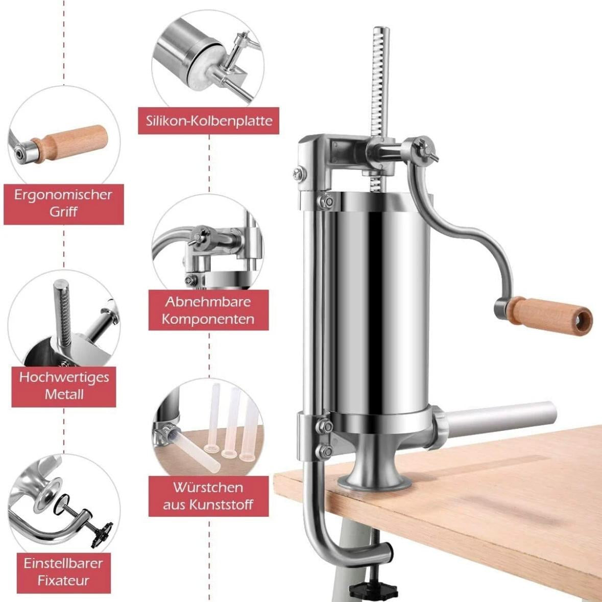 Wurstfüller Manuell Wurstfüllmaschine Wurstpresse Edelstahl Wurstspritze