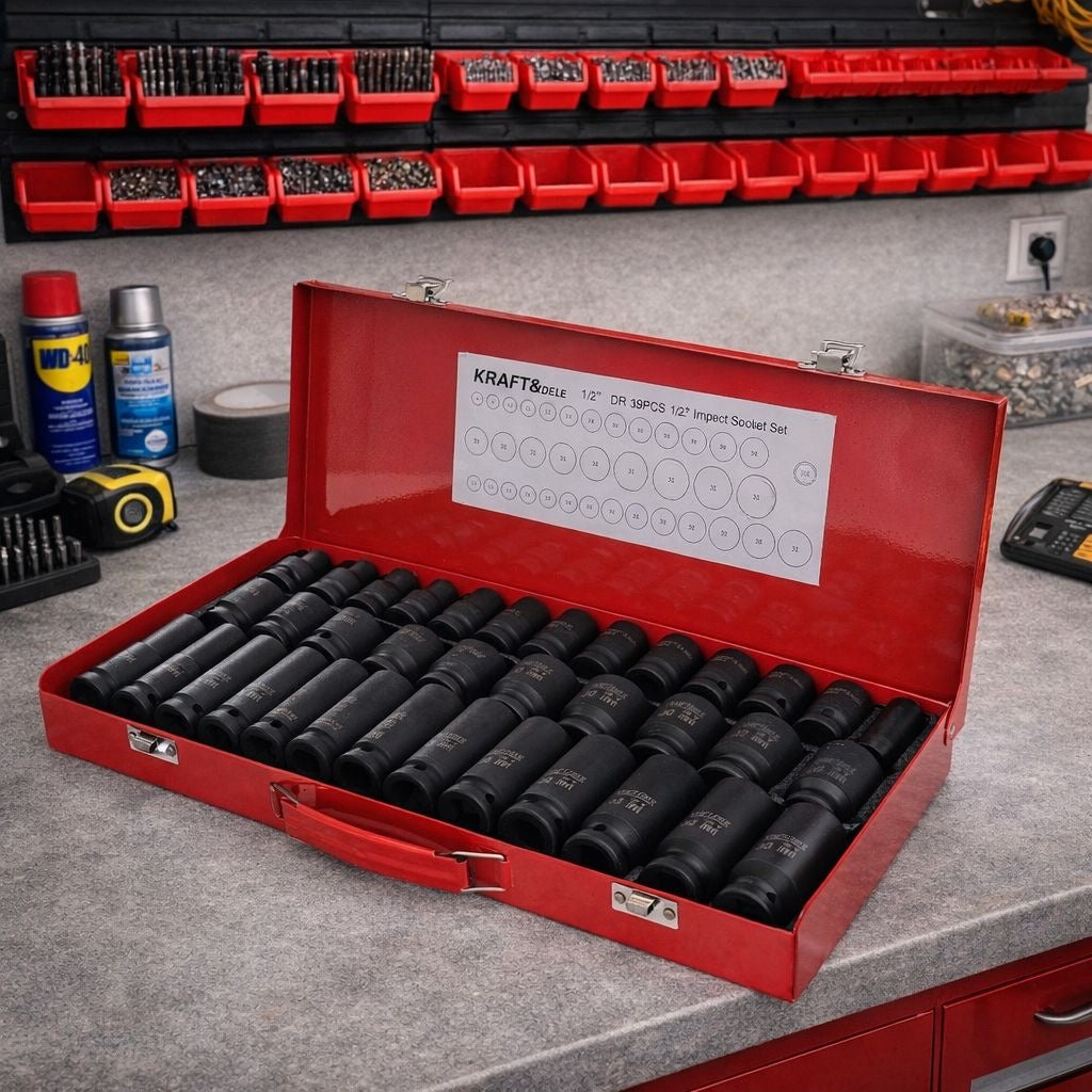 35tlg Schlagschrauber Nuss Set 1/2” Schrauber Schlagnüsse