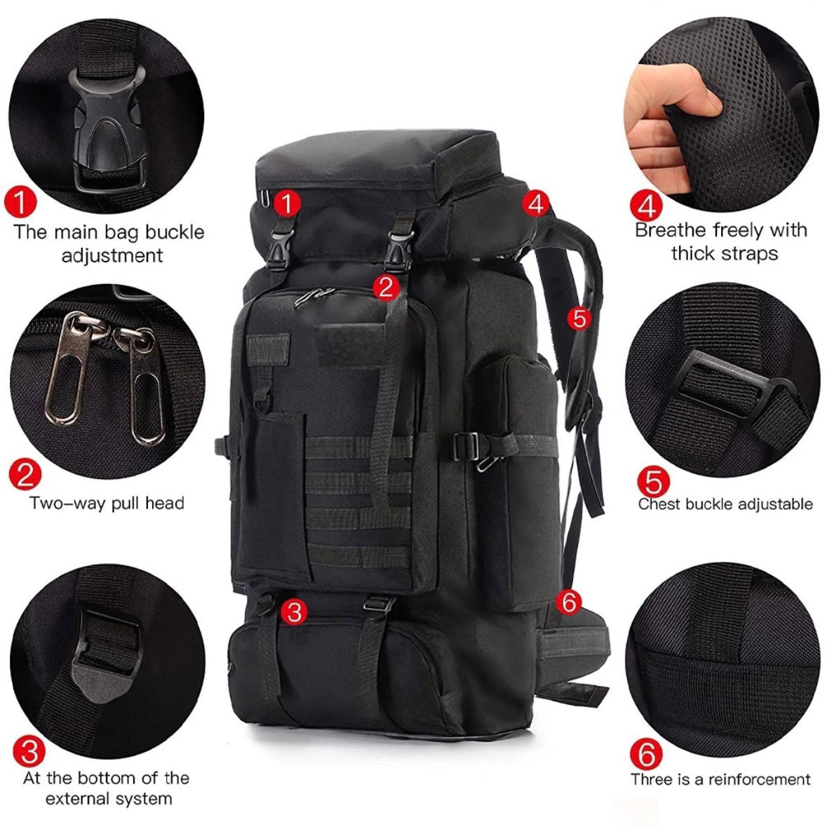 70L Rucksack Wanderrucksack Trekkingrucksack Reiserucksack
