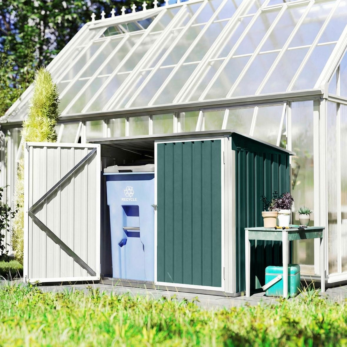 Mülltonnenbox 2x Mülltonnen Gartenbox Müllbox Tonnen Garten