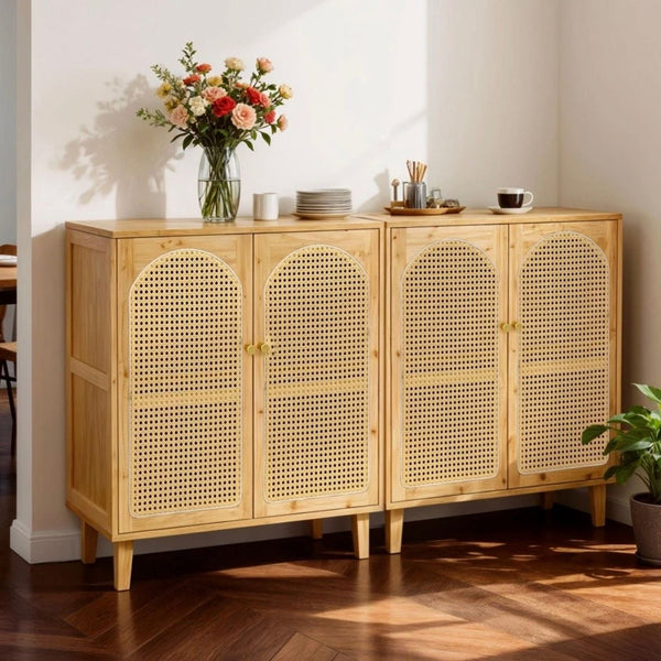 Sideboard Kommode Anrichte Schrank Wohnzimmerschrank Bambus