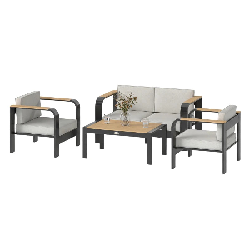 Gartenmöbelset Sitzgruppe 2er Sofa 2 Sessel Beistelltisch