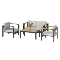 Gartenmöbelset Sitzgruppe 2er Sofa 2 Sessel Beistelltisch