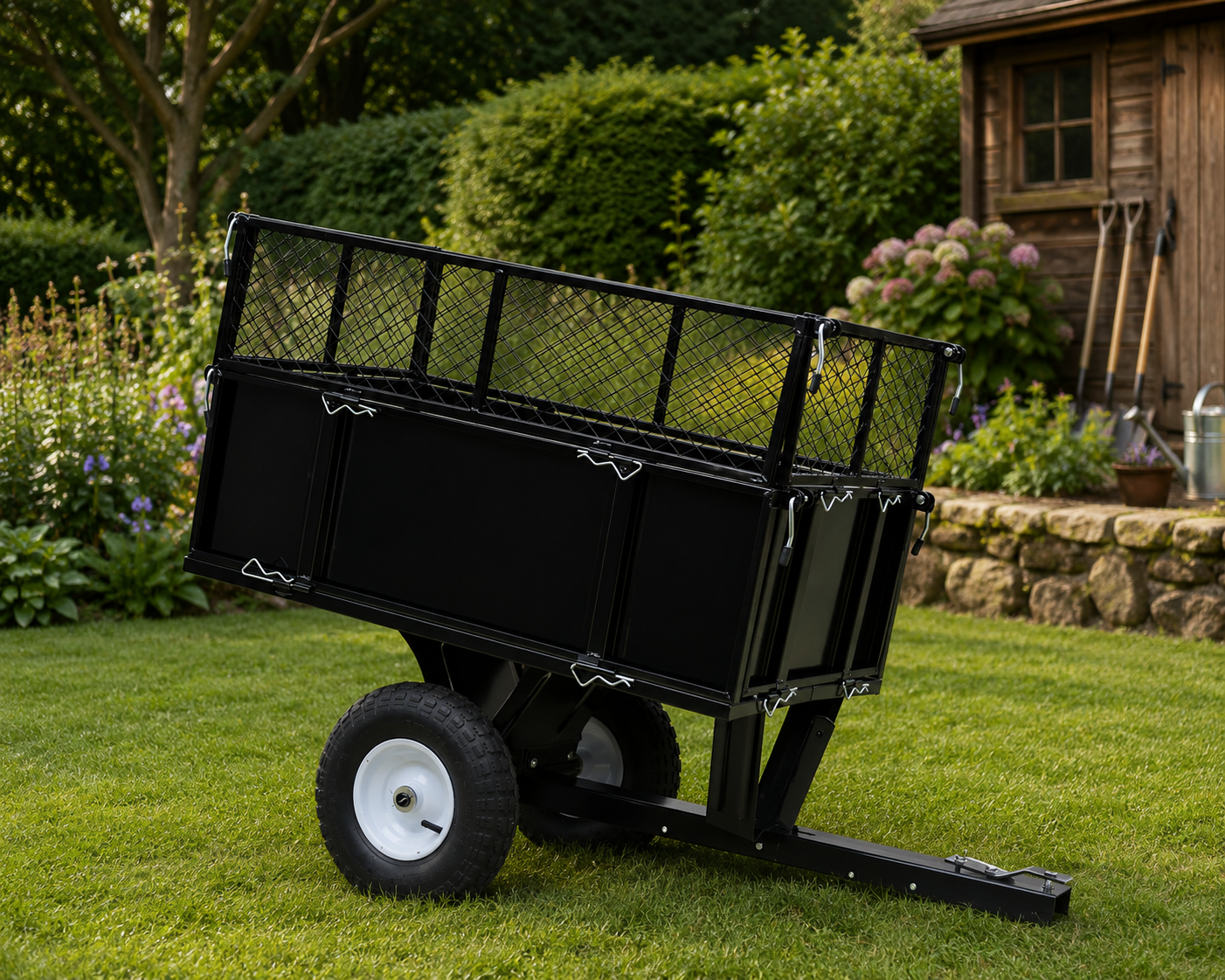Kippanhänger Gartenwagen Rasenmäher Anhänger 150kg