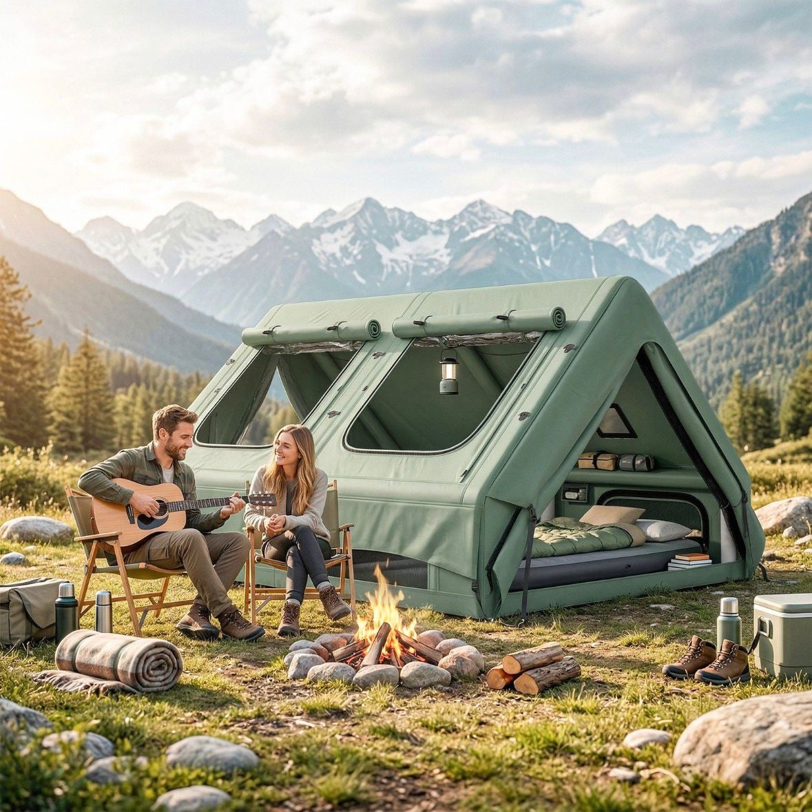 Aufblasbares Zelt 8-10 Personen Camping Campen Outdoor