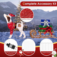 Weihnachtsdeko LED Hund Schlitten Outdoor Indoor Gartendeko