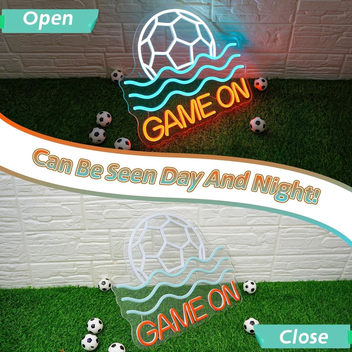 Fußball Neon Schild Wanddeko LED Schild Schlafzimmer