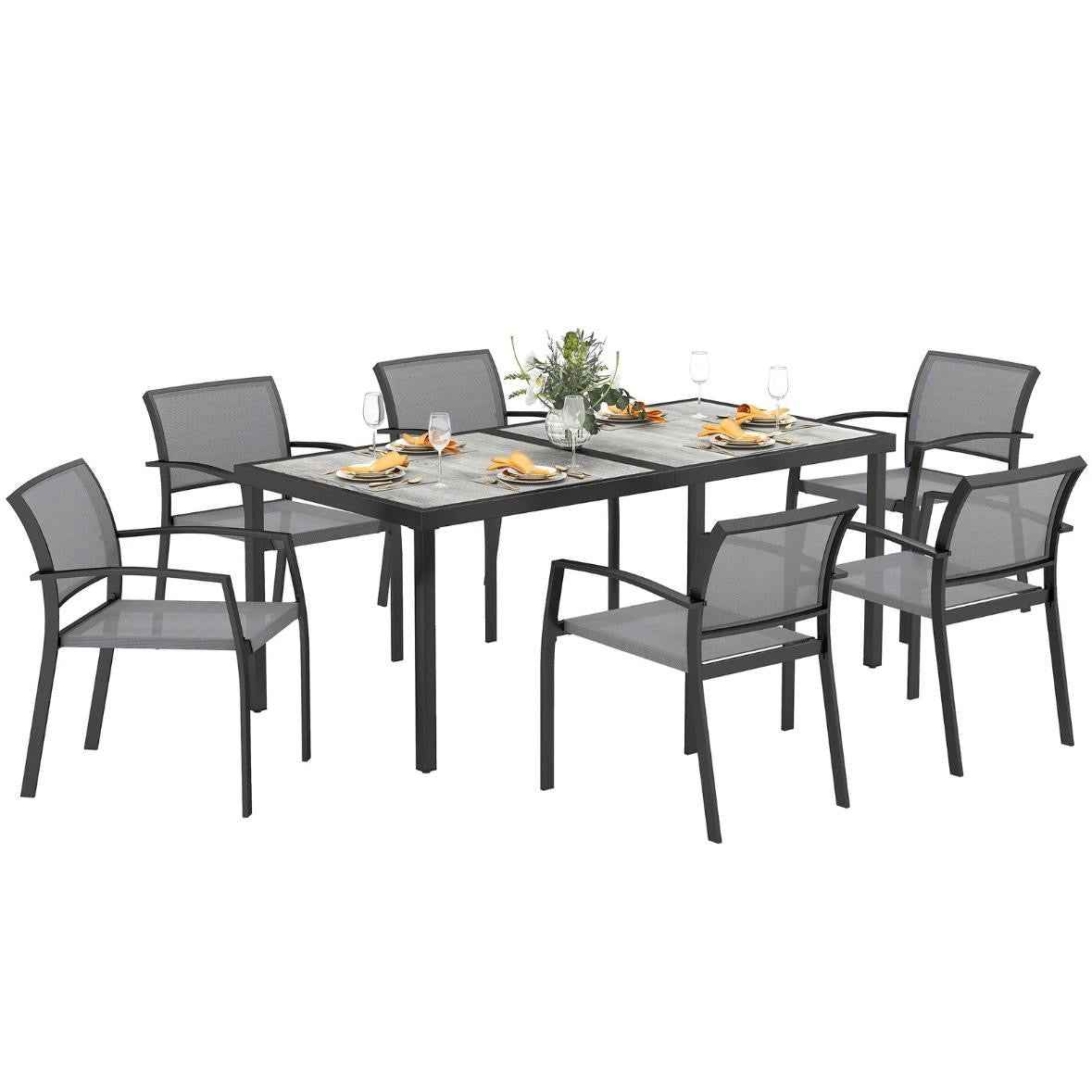 Sitzgruppe 7tlg Essgruppe 6 Personen Esstisch Gartenmöbel