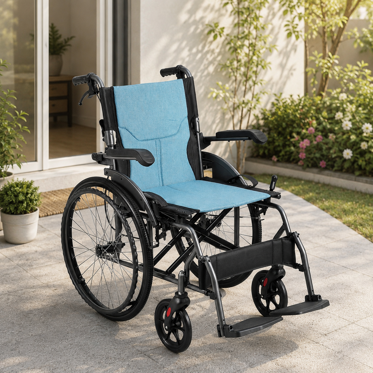 Rollstuhl Transportrollstuhl ultraleicht klappbar 1080x635x920mm 113kg