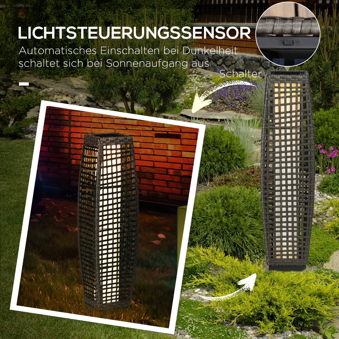 Solar Stehlampe Solarlampen LED Solarleuchte Leuchten
