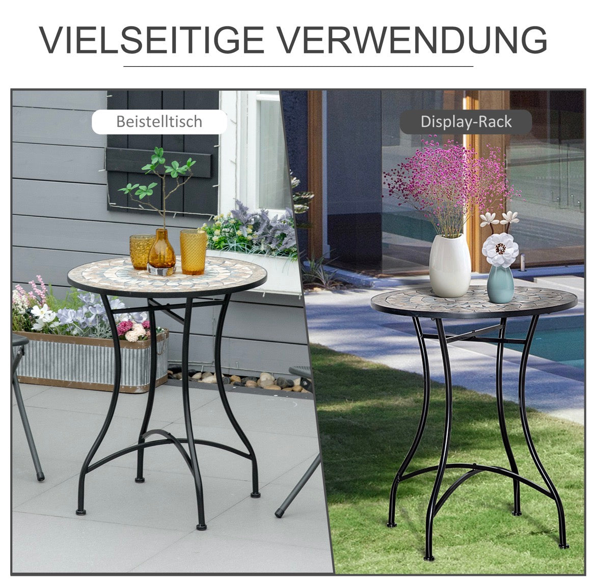 Gartentisch Mosaiktisch Balkontisch Beistelltisch Seviertisch