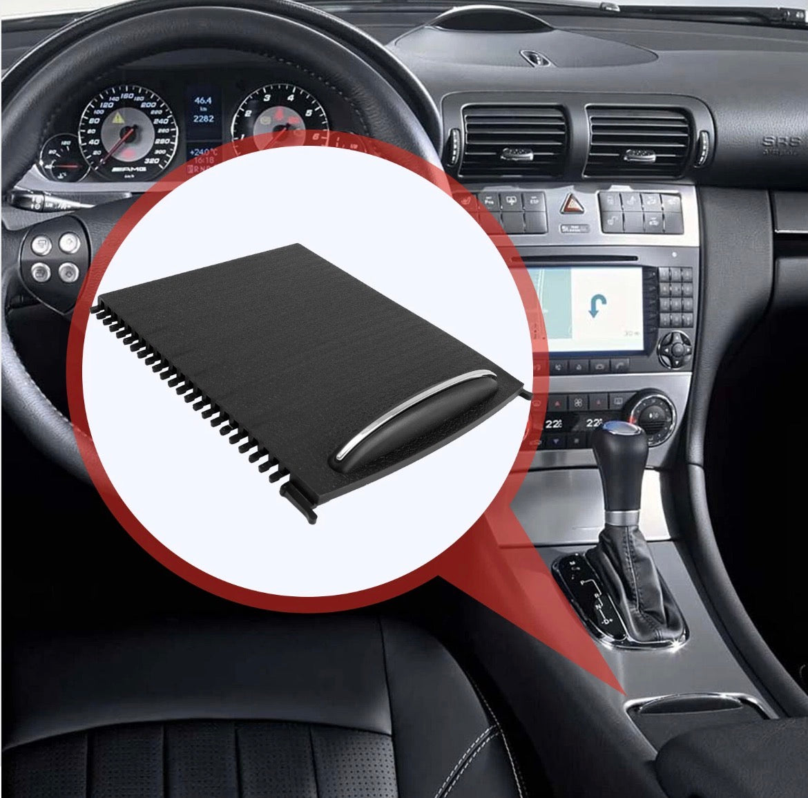 Rollo Mittelkonsolen Abdeckung Blende  Für Mercedes C-Classe W203 S203 2000-2007