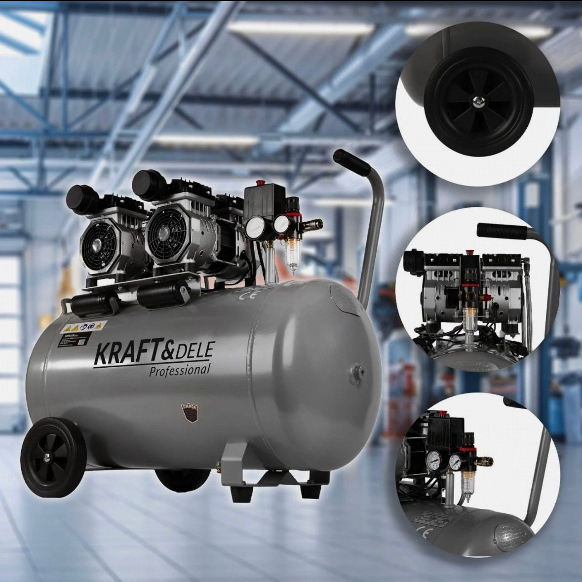 Kompresor 100L 2x1500W Ölfrei Silent
Druckluft