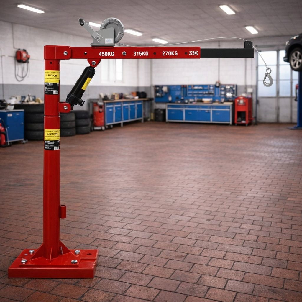 Hydraulischer Ladekran mit Seilwinde 450kg Werkstattkran