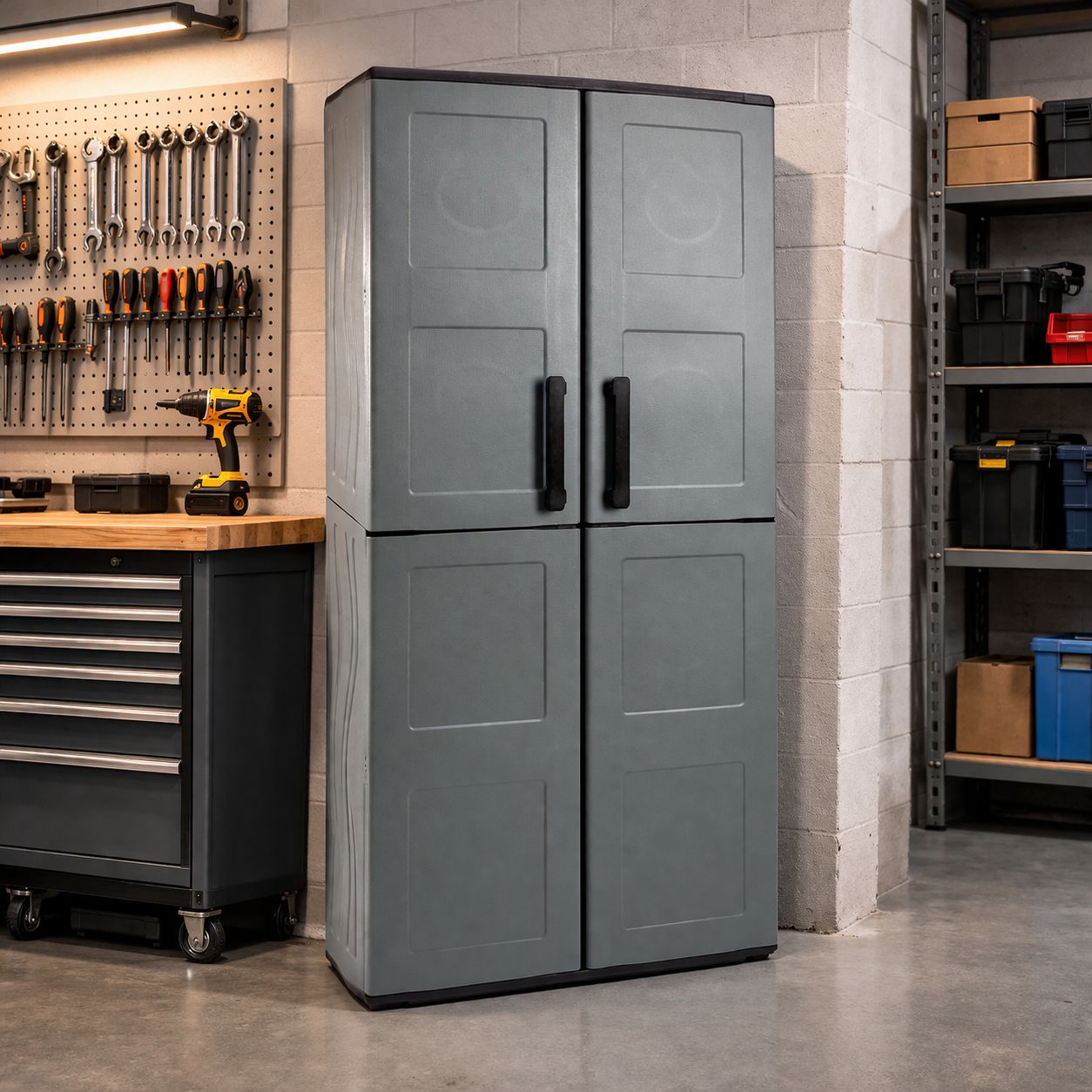 Kunststoffschrank Schrank Regal Feuchtraumschrank 3 Böden
