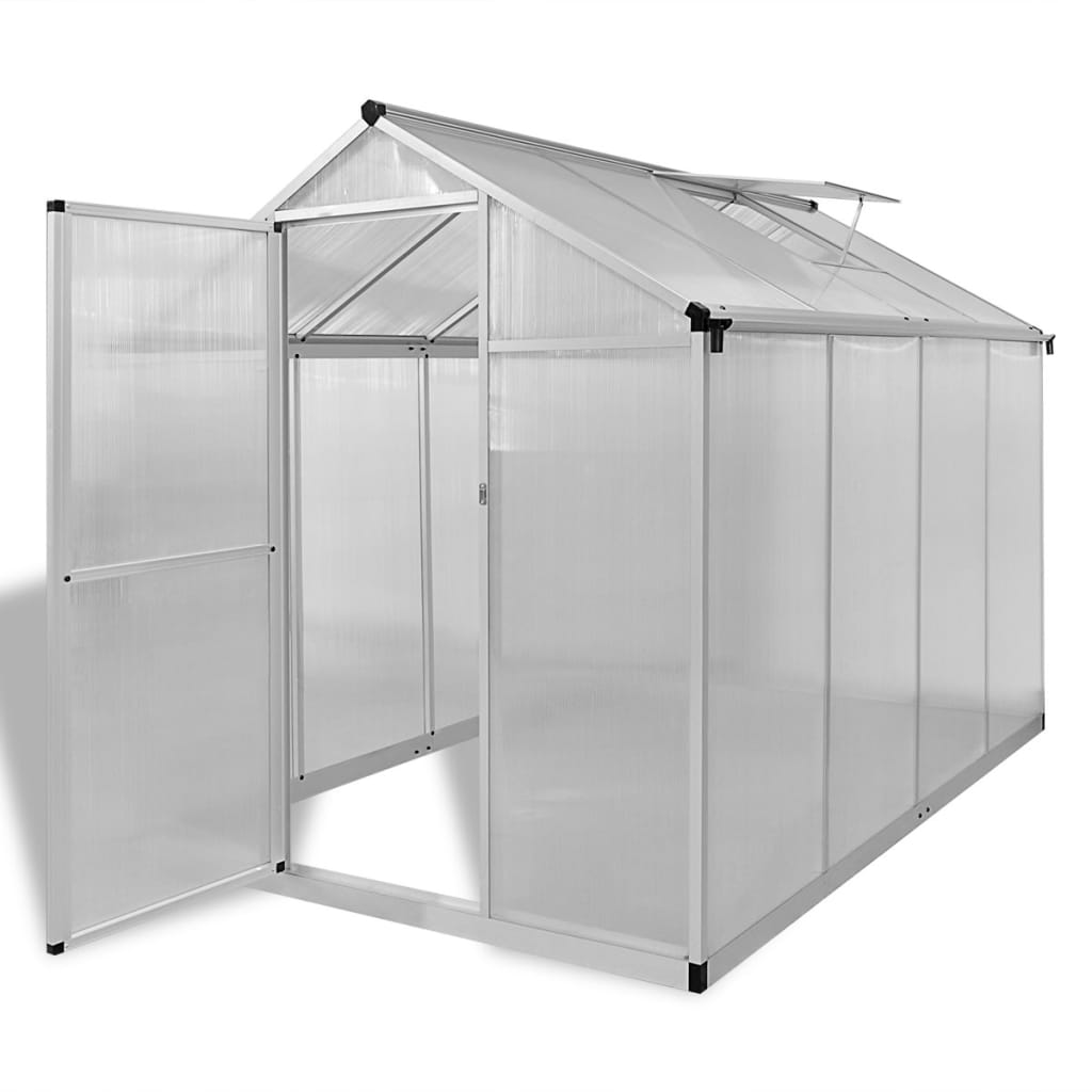 Gewächshaus mit Fundament Aluminium Polycarbonat 4,6 m² Treibhaus
