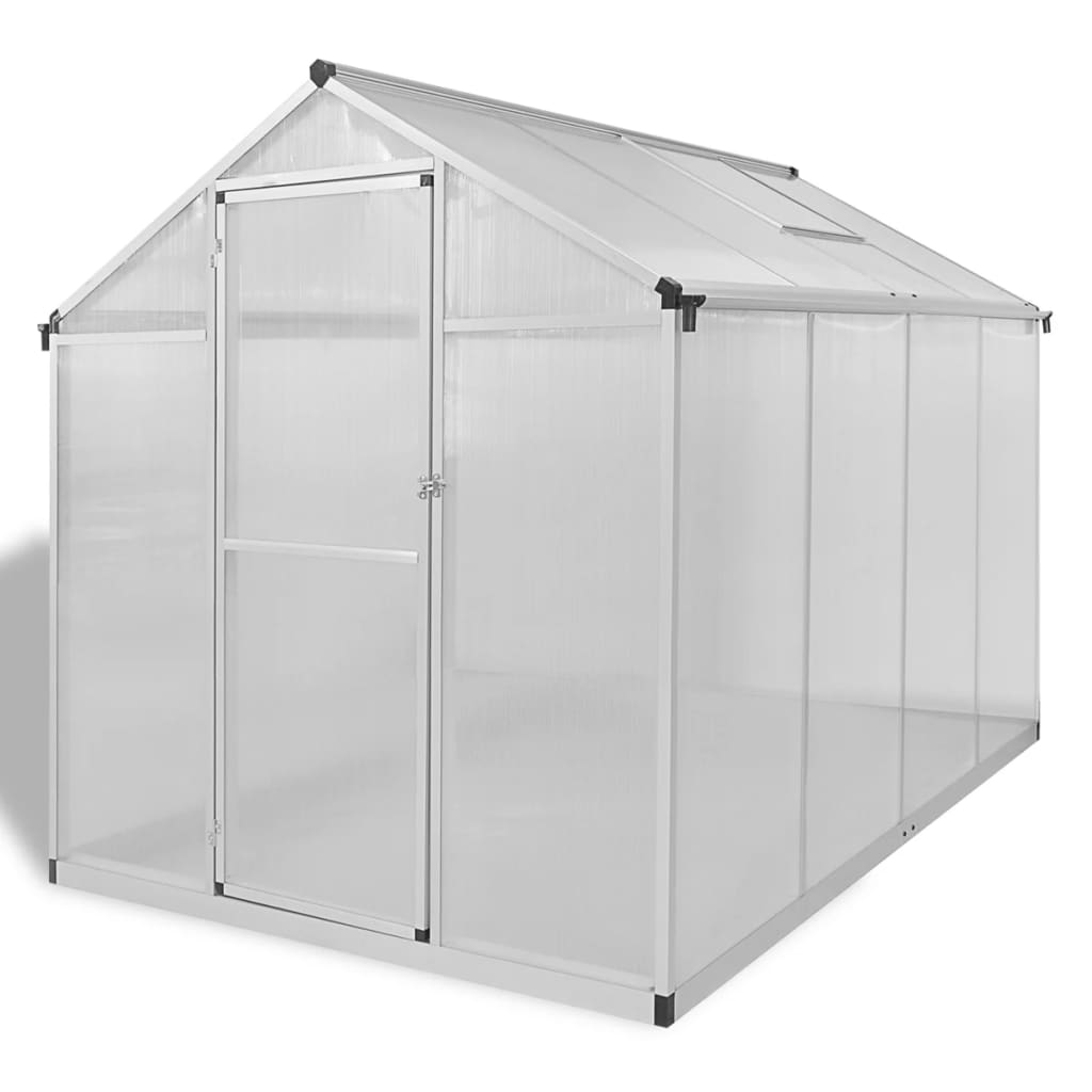 Gewächshaus mit Fundament Aluminium Polycarbonat 4,6 m² Treibhaus