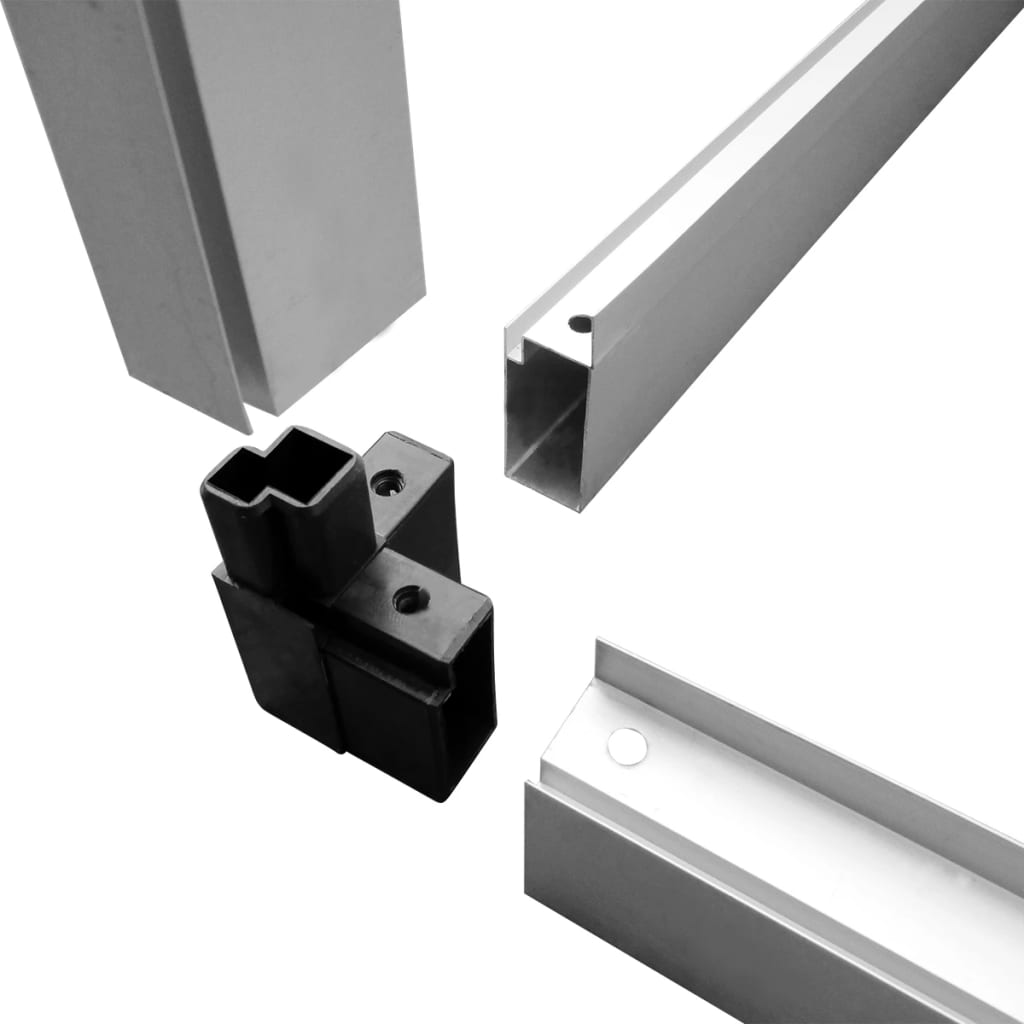 Gewächshaus mit Fundament Aluminium Polycarbonat 4,6 m² Treibhaus
