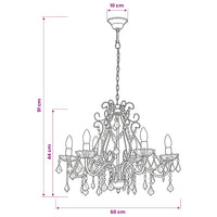 Kronleuchter Kristallperlen Rund 6xE14 60x44cm