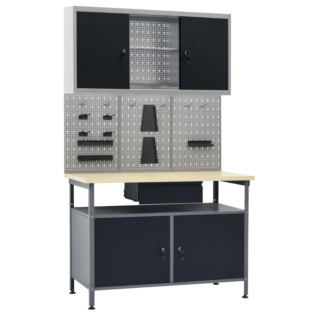 Werkbank 3 Werkzeugwaende 1 Wandschrank Werkstatt Arbeitsplatz Werkstatteinrichtung