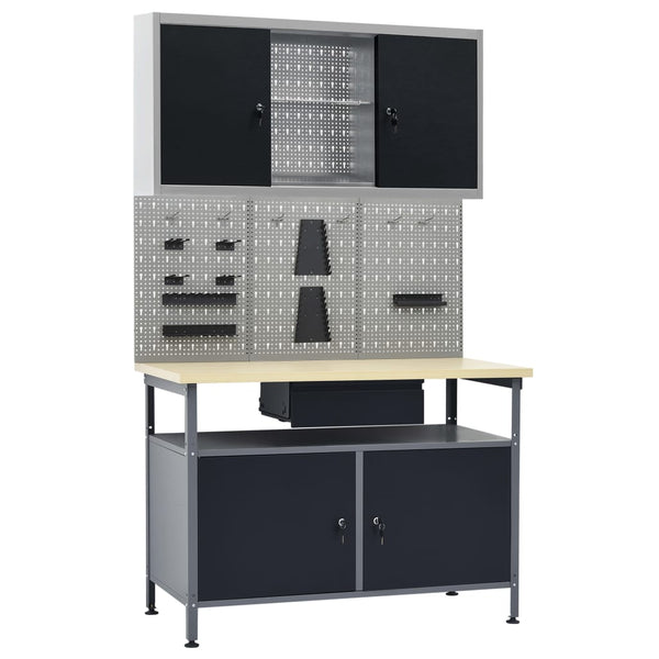 Werkbank 3 Werkzeugwaende 1 Wandschrank Werkstatt Arbeitsplatz Werkstatteinrichtung