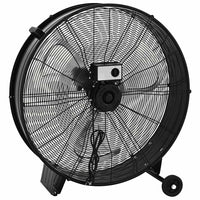 Trommelventilator Industriell 77 cm 187 W Standventilator Rollen 3 Stufen