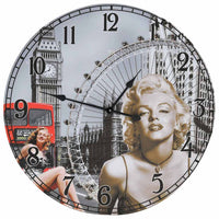Vintage Wanduhr 60cm Mehrfarbig Retro Uhr Dekoration Wanddekoration