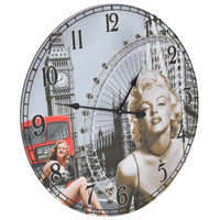 Vintage Wanduhr 60cm Mehrfarbig Retro Uhr Dekoration Wanddekoration