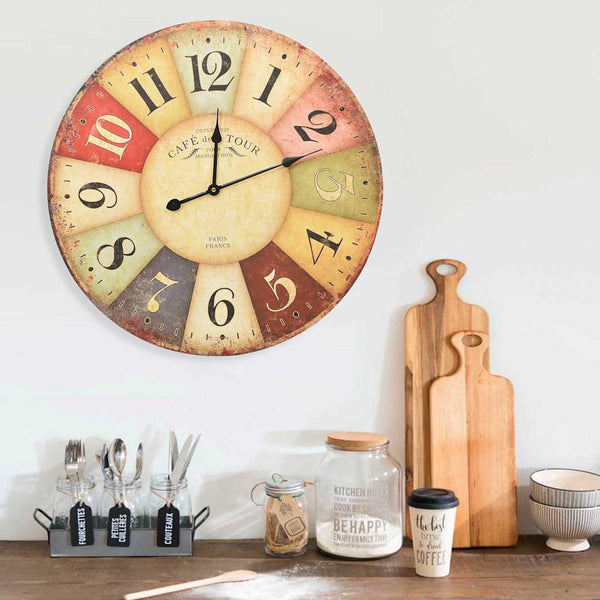 Vintage Wanduhr 60cm Retro Design Uhr Wanddekoration Dekoration
