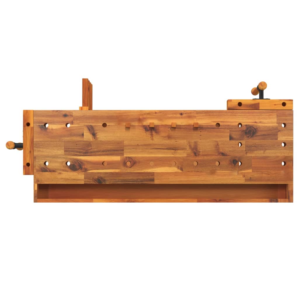 Werkbank Schubladen Schraubstöcken 124x52x83 cm Akazienholz massiv