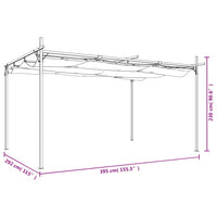 Pergola Schiebedach Pavillon 395x292x230cm Dach Gartenpavillon