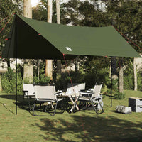 Tarp Plane 438x376x212cm Olivgrün Wasserdicht Campingplane Sonnensegel