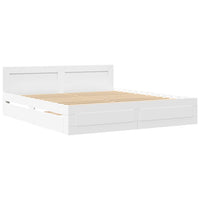 Bettgestell 200x200cm Weiß Holzwerkstoff Bett Lattenrost Doppelbett