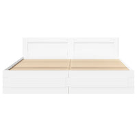Bettgestell 200x200cm Weiß Holzwerkstoff Bett Lattenrost Doppelbett