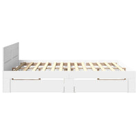 Bettgestell 200x200cm Weiß Holzwerkstoff Bett Lattenrost Doppelbett
