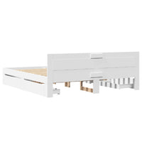 Bettgestell 200x200cm Weiß Holzwerkstoff Bett Lattenrost Doppelbett