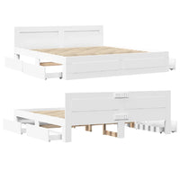 Bettgestell 200x200cm Weiß Holzwerkstoff Bett Lattenrost Doppelbett