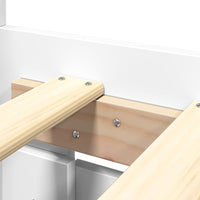 Bettgestell 200x200cm Weiß Holzwerkstoff Bett Lattenrost Doppelbett