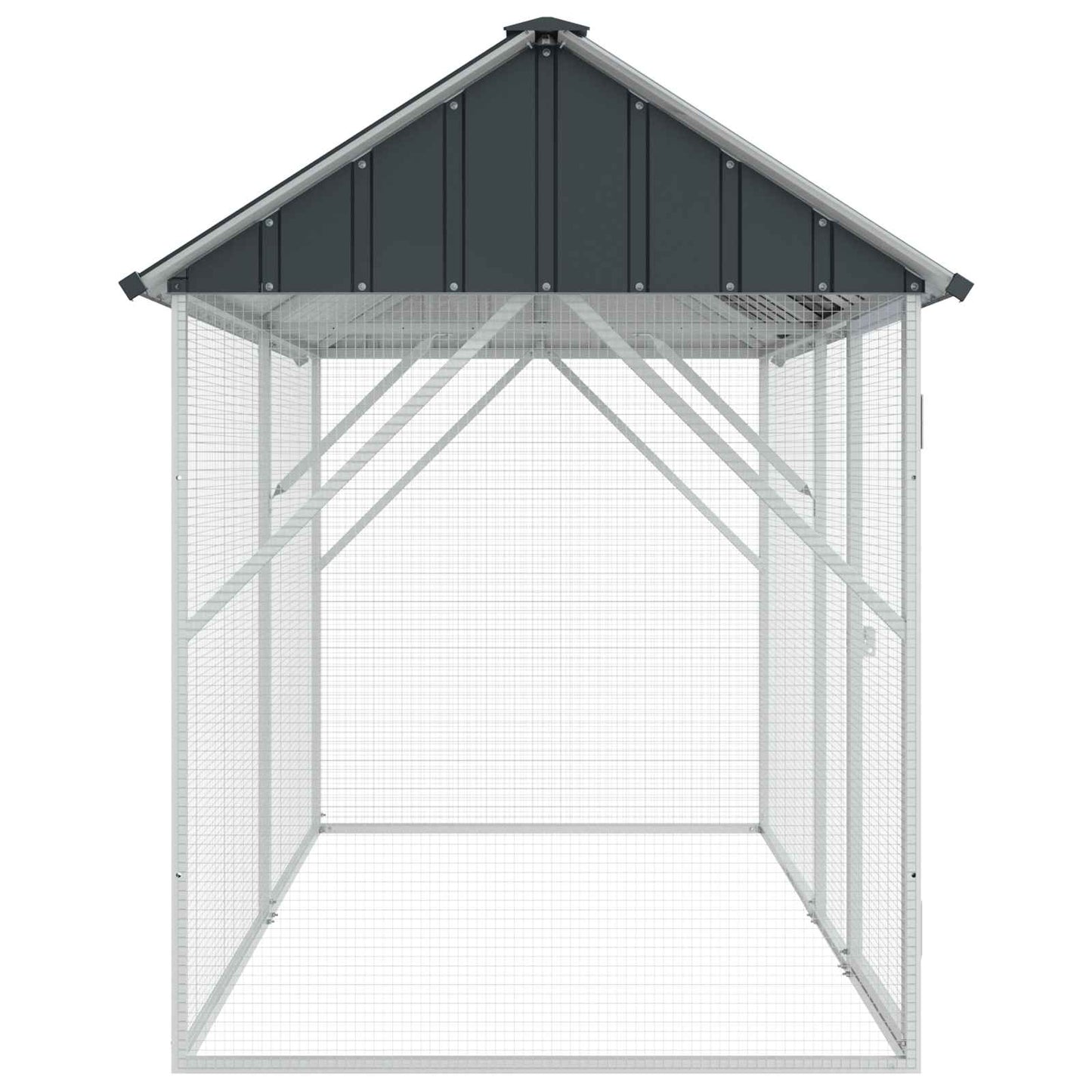Vogelkäfig Anthrazit 227x112x141 cm Verzinkter Voliere Vogelhaus